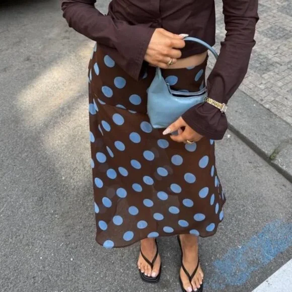NWT Zara Polka Dot Asymmetric Skirt
